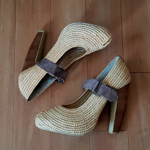 Zinc Basketweave Platform Heels - Picture 1 of 5